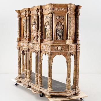 PREDIKSTOL/BARSKÅP, barockstil, 1800/1900-tal.