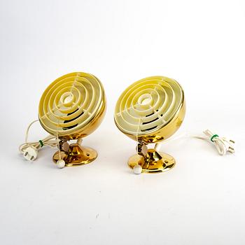 A pair of brass wall lamps by Knud Christensen for Elit, Denmark middle of the 20th century.