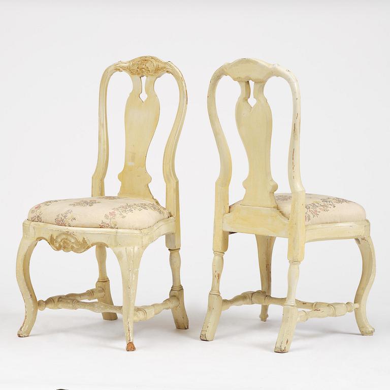 A set of four rococo chairs attributed to J. E. Höglander (master  in Stockholm 1777-1813).