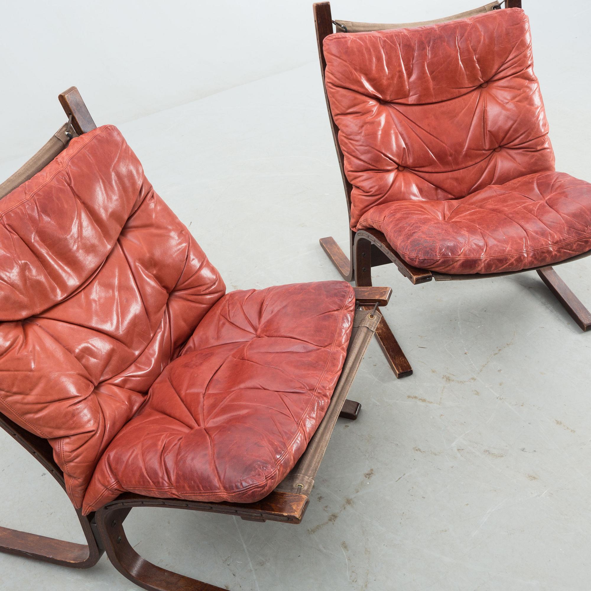 FÅTÖLJER, ett par Ingmar Rolling, Westnofa Furniture, Norge, 1970-tal.