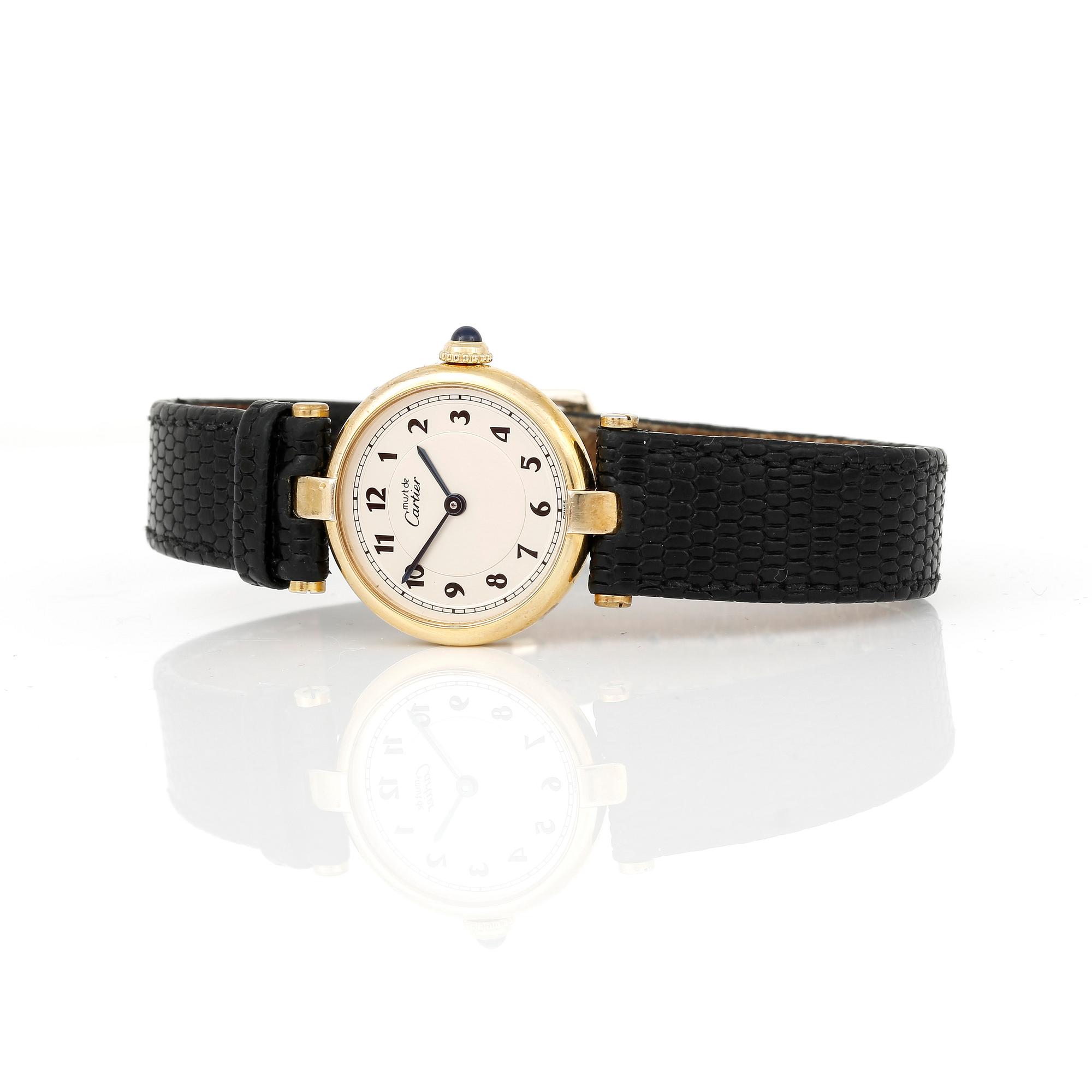 DAMARMBANDSUR, Must de Cartier, Paris, förgyllt silver, 1980-tals.