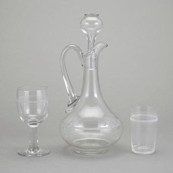 GLASSERVIS, 25 delar, sk. "Rydbergsglas", omkring sekelskiftet 1800/1900-tal.