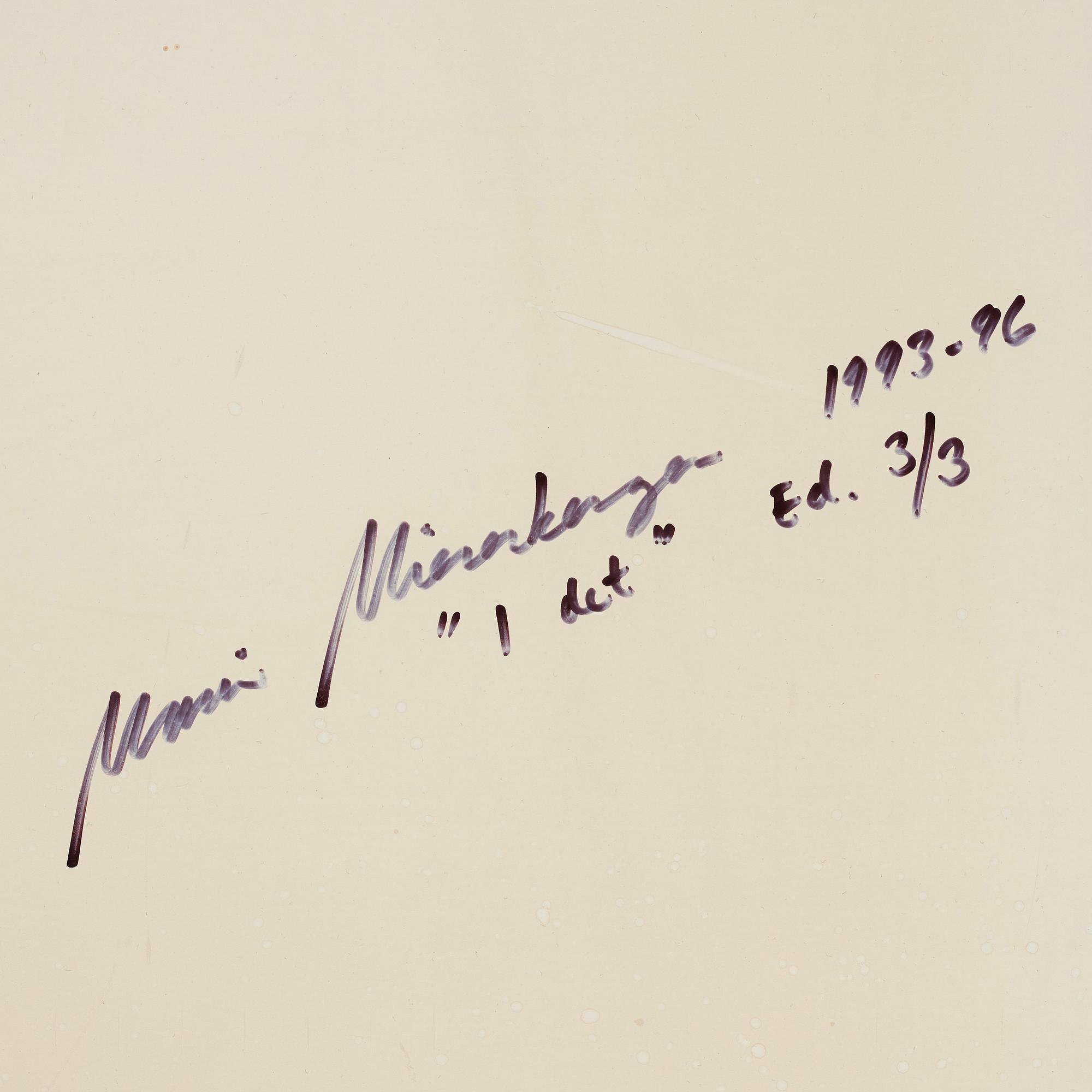 Maria Miesenberger, photograph signed and numbered 3/3 on verso.
