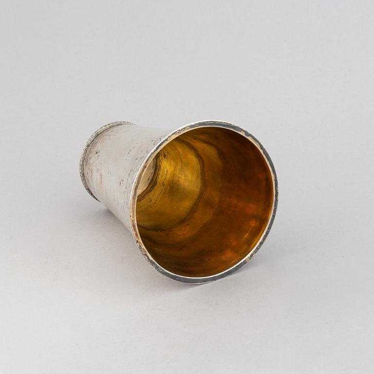 A parcel-gilt silver beaker, probably mark of Hans Wiggman, Kalmar 1753.