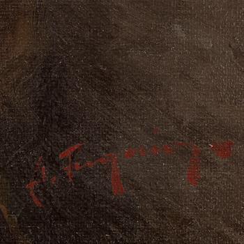 OKÄND KONSTNÄR, olja på duk, otydl sign.