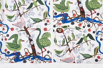 Josef Frank, a pair of 'Gröna Fåglar' curtains, Svenskt Tenn.