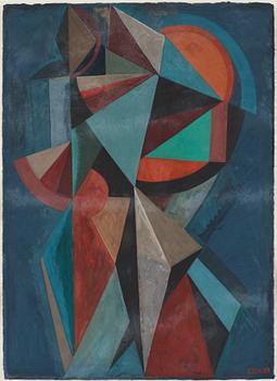 C Göran Karlsson, tempera on paper, signed and dated -89.