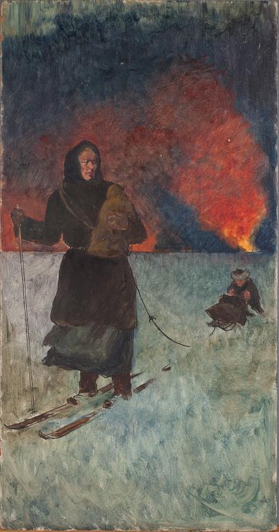 LOUIS SPARRE, 4 st målningar, olja på pannå.