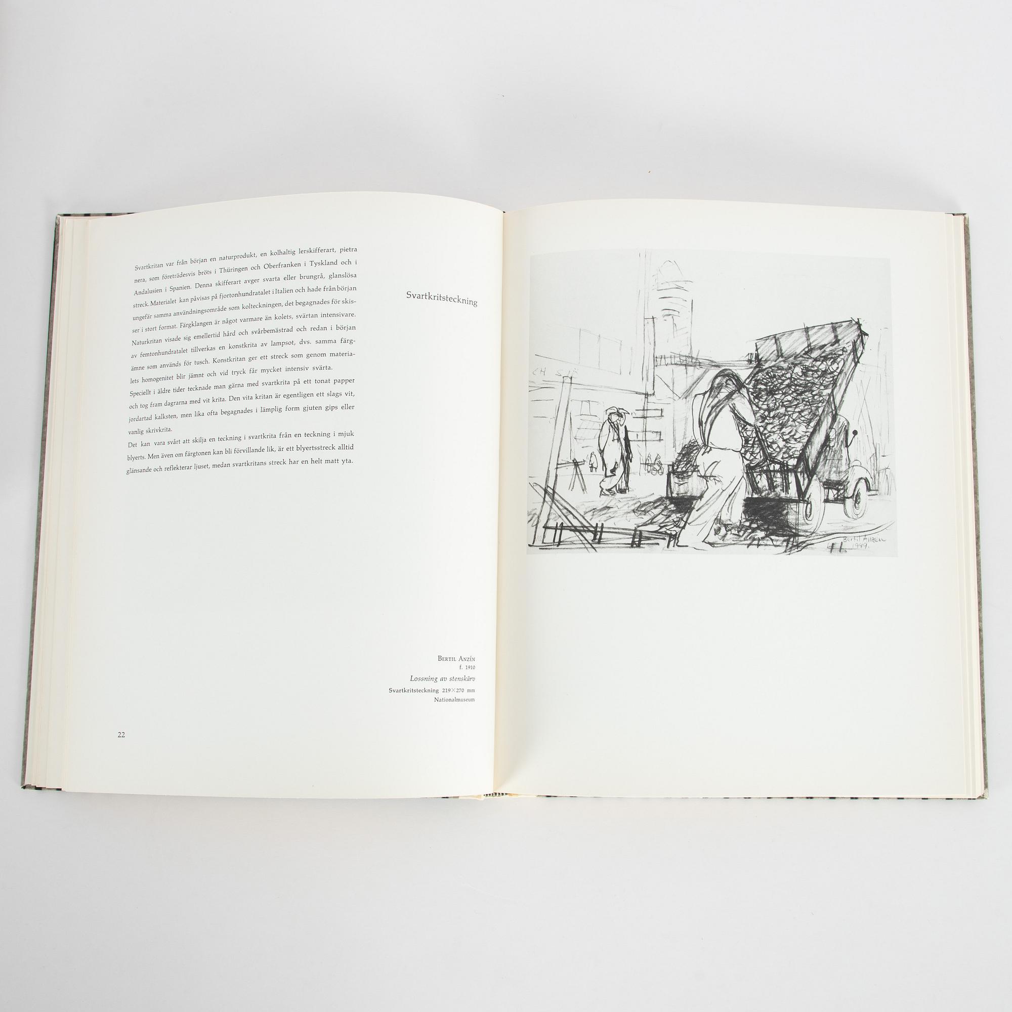 Olle Baertling, färgserigrafi, signerad i bok, "Teckning, Måleri, Grafik", Per Bjurström, 1956.