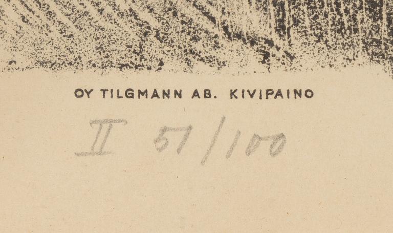 Wäinö Aaltonen, lithograph, 1945, signed 51/100.