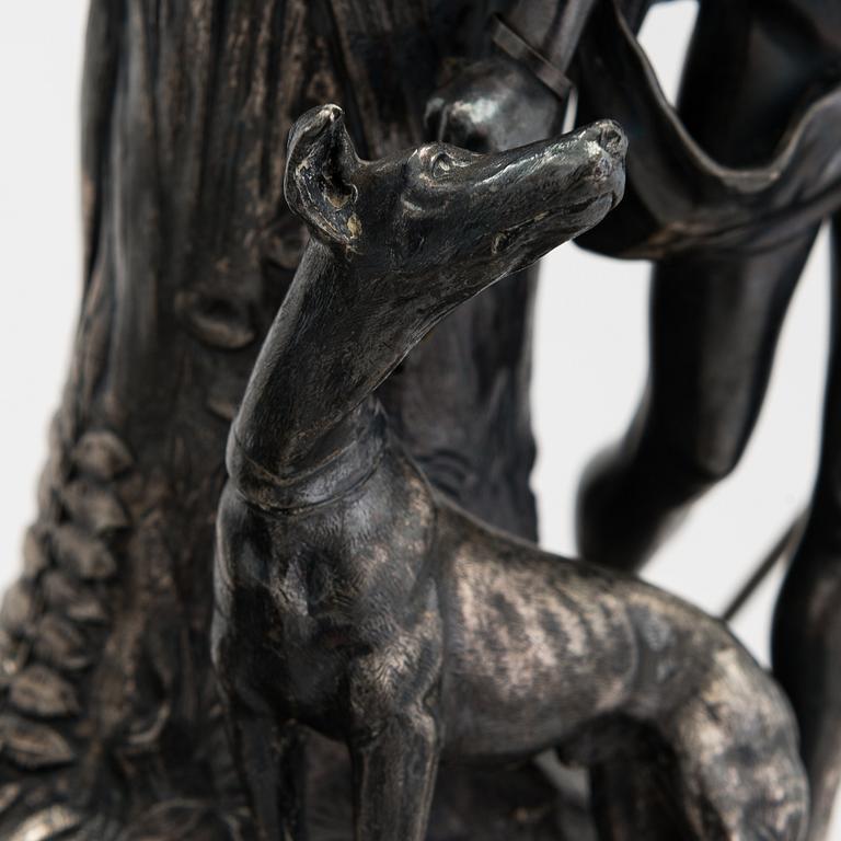 Vaser, 2 st, försilvrad metall, art nouveau, WMF, 1900-talets början.