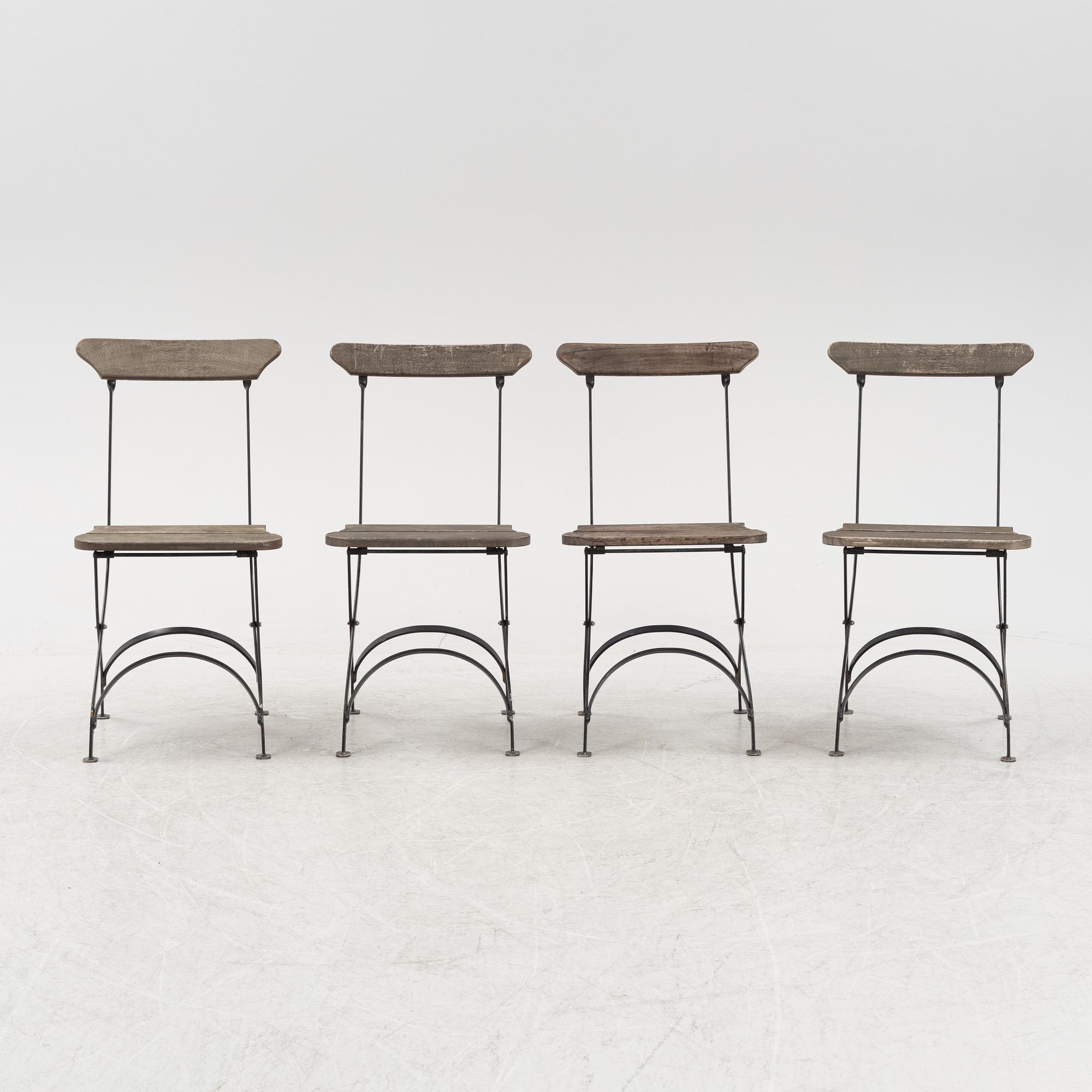 Trädgårdsstolar, 4 st, bryggerimodell, Byarums Bruk, 1900-talets andra hälft.