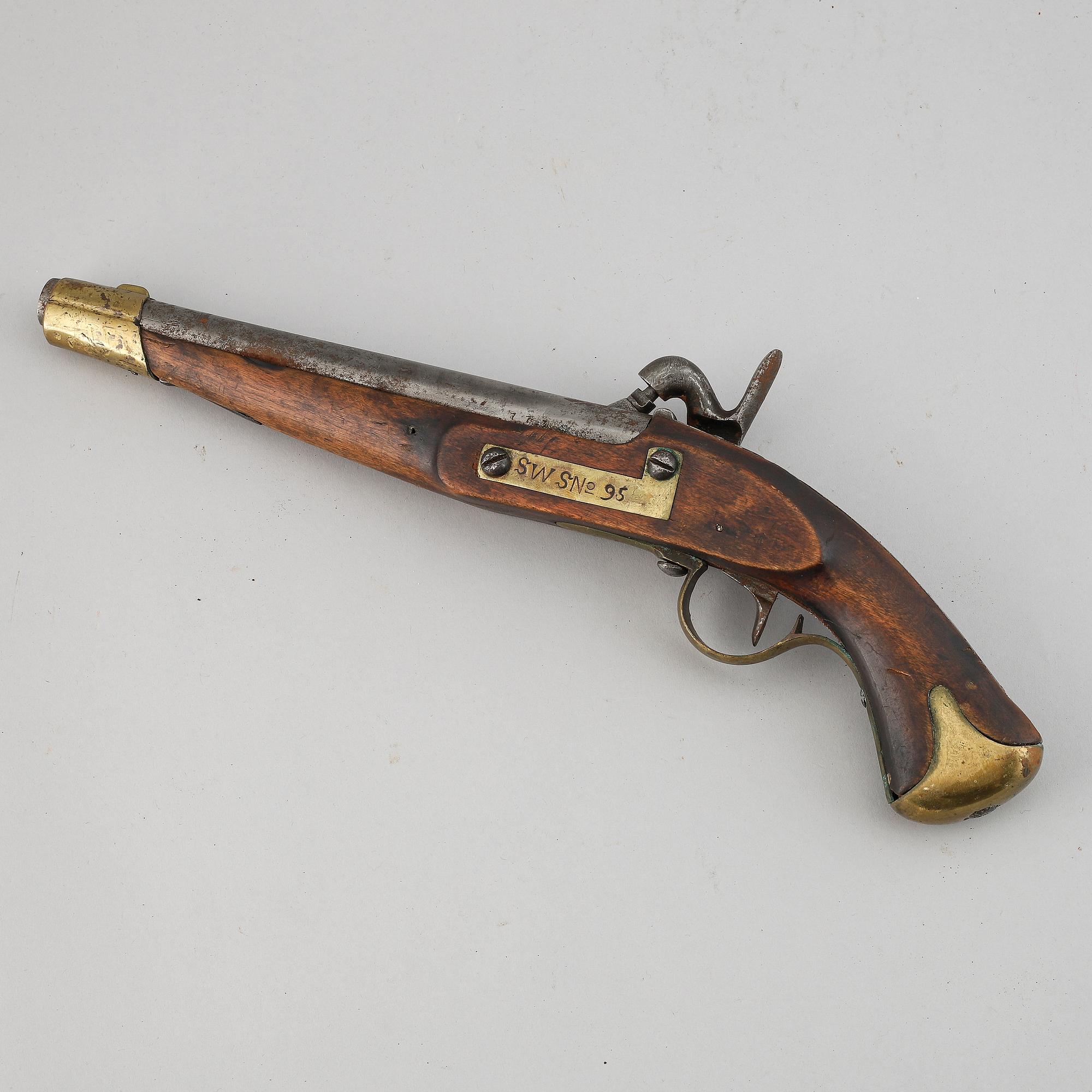 A Swedish rifled percussion pistol 1820-57 pattern.