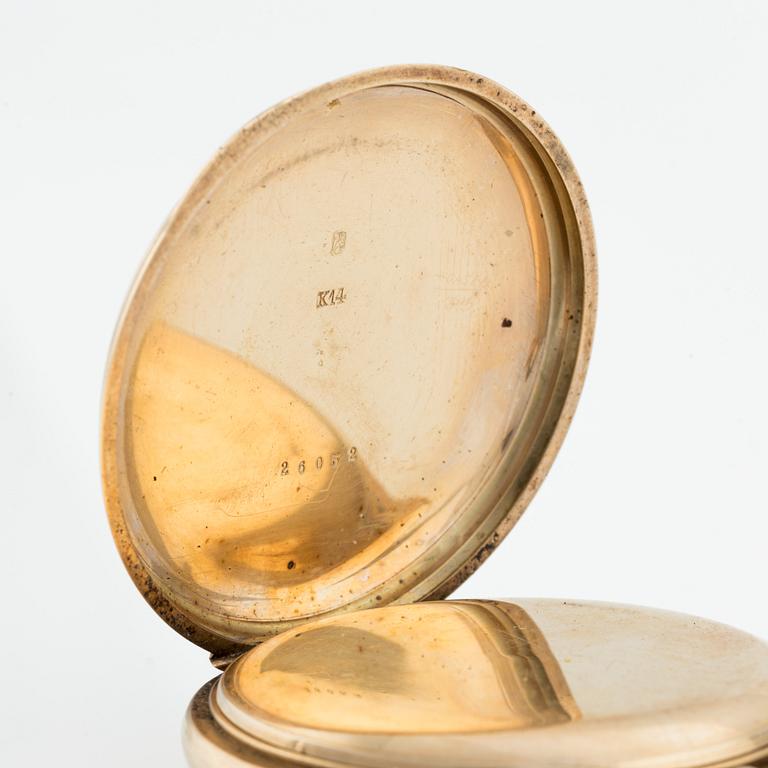 Fickur, 14K guld, 48,5 mm.