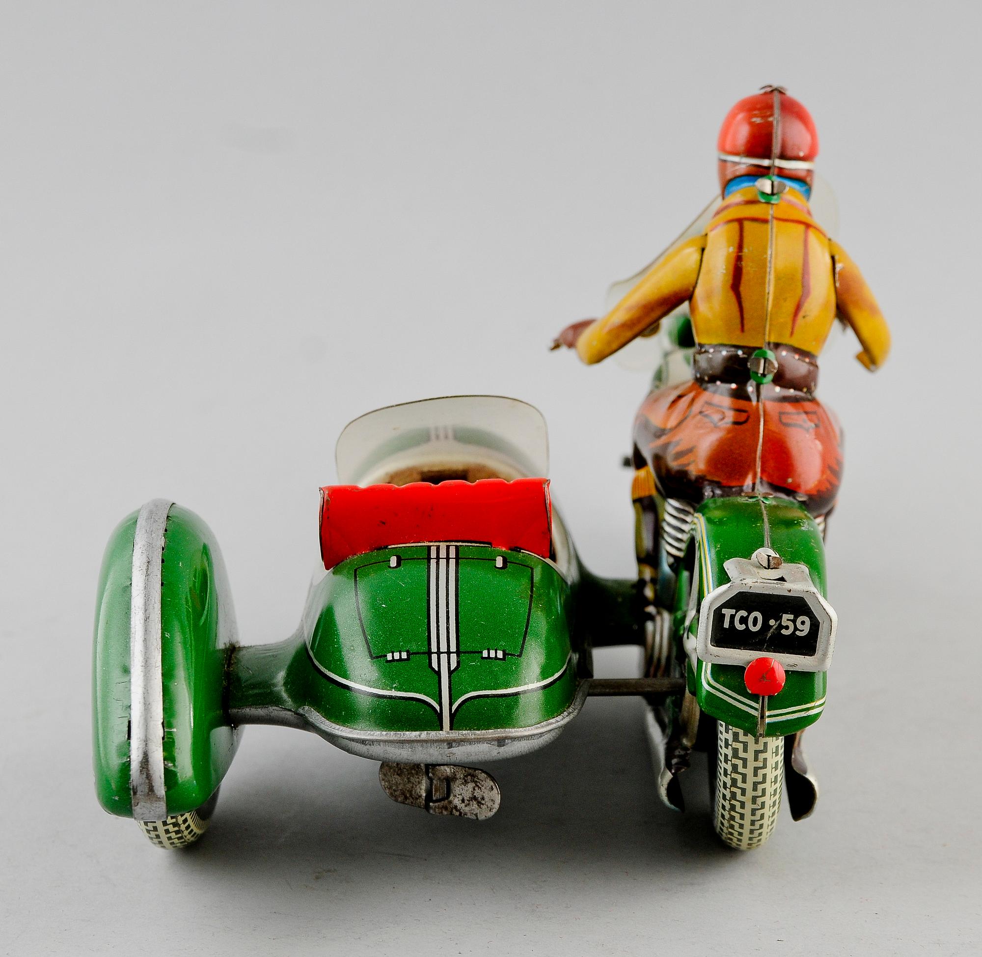 LEKSAK, plåt, Tippco, motorcykel, TCO-59,  1900-talets mitt.