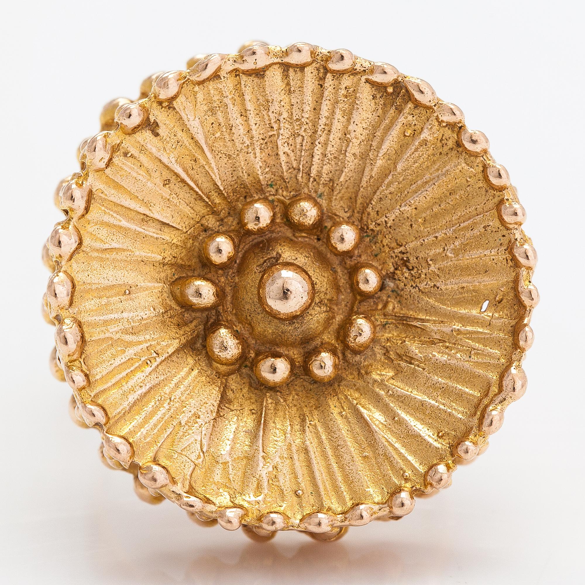Ring, 14K guld. Tammen koru, Åbo 1970.