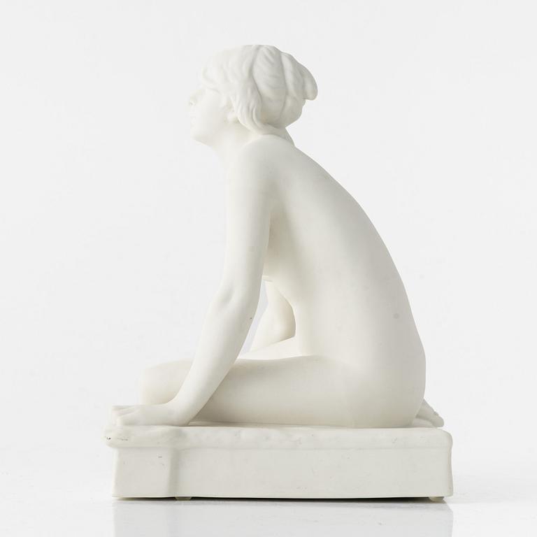 Per Hasselberg, efter, skulptur, parian, "Grodan", Gustavsberg, 1921.