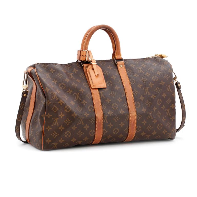 LOUIS VUITTON, a monogram canvas weekendbag, "Keepall Bandouliere 45".