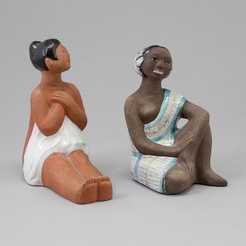 Two Mari Simmulson stoneware sculpture, Upsala-Ekeby, model 4355 and 4104.