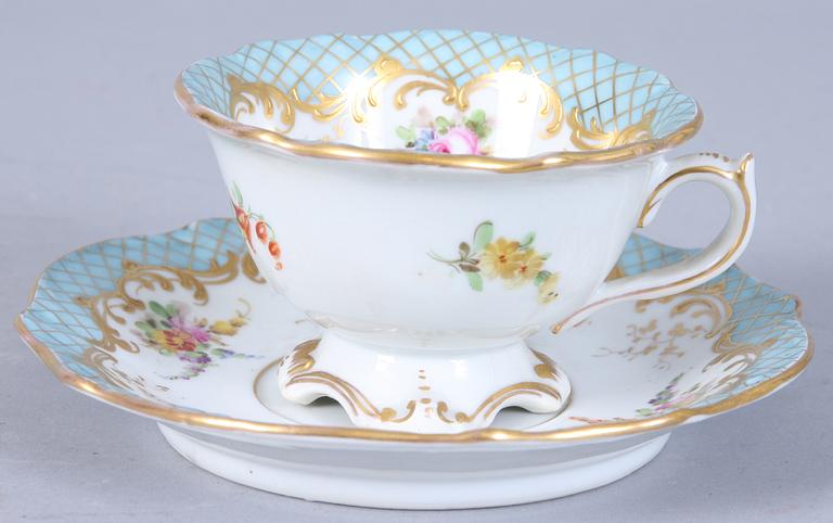 KAFFESERVIS, 10 delar, porslin, Tyskland, 1900-talets mitt.