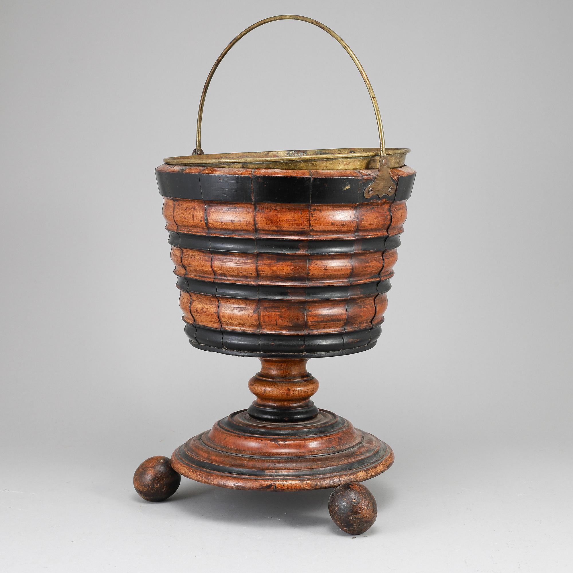 A 19th Century wooden champagne cooler.