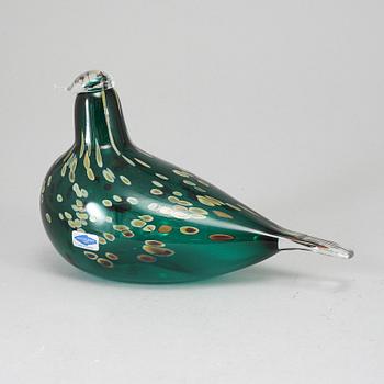 OIVA TOIKKA, glasfågel, Pekkasiini Green (Pekkasiini Vihreä) 1993–1994. Signerad O. Toikka Nuutajärvi.