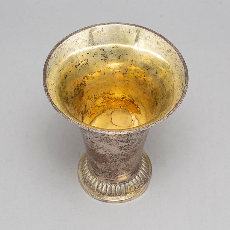 A parcel-gilt silver beaker probably Anders Pihra, Finland (1803-1831).