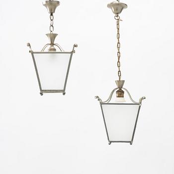 Harald Notini, taklampor, ett par, modell 6401, Arvid Böhlmarks Lampvarufabrik, 1920-30-tal.