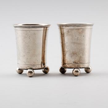 BÄGARE, 2 st, silver, Göteborg 1892. Vikt ca 117 gram.