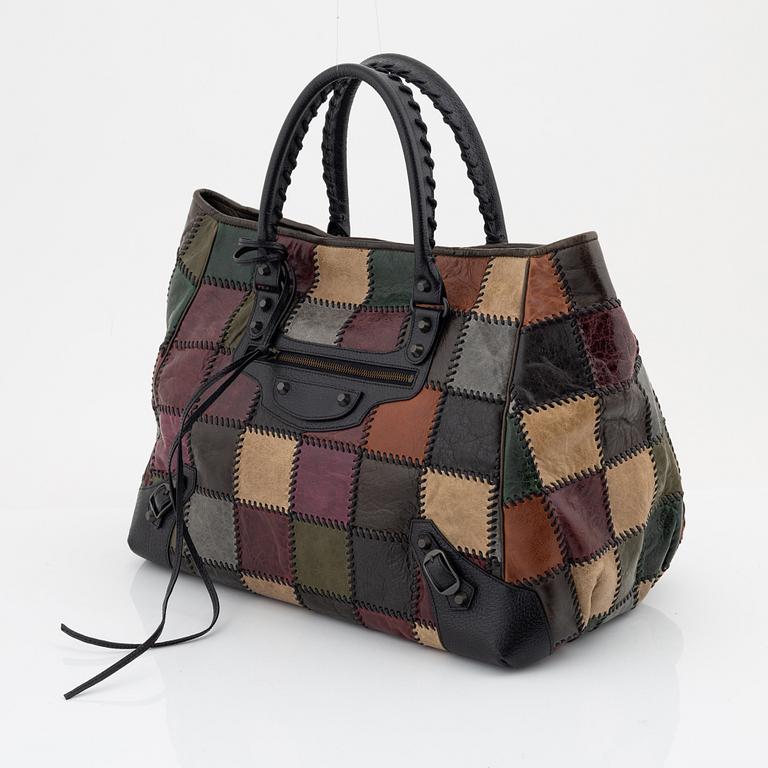 Balenciaga, a patchwork leather 'City' handbag.