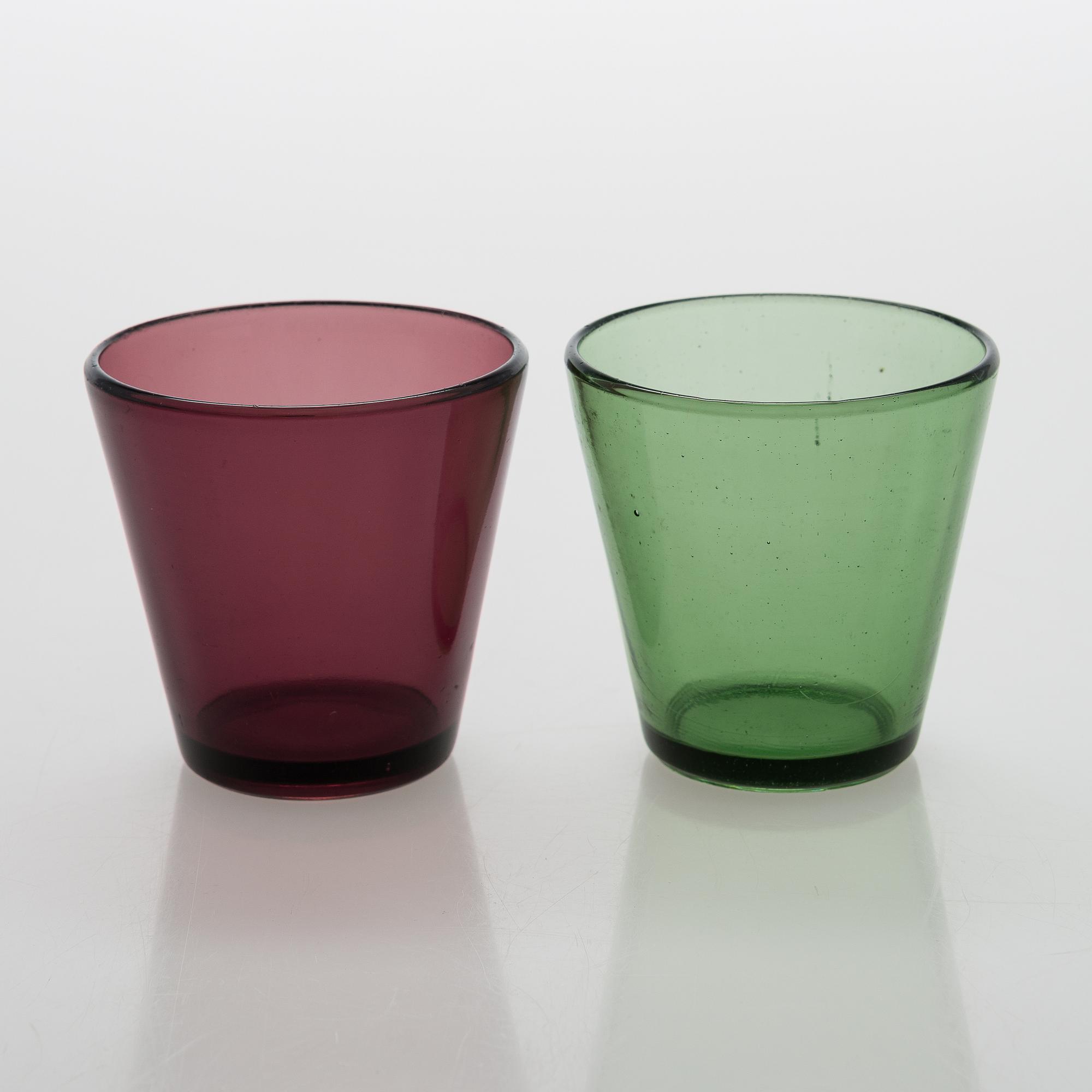 Mid 20th century dinking glasses 10+6 an d two jugs among other Iittala.