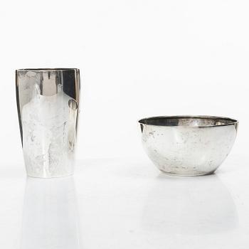Guldsmedsaktiebolaget (GAB), Skål och vas, silver, Stockholm 1923-1928.