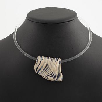 Siv Lagerström, necklace, two pieces, acrylic plastic and stoneware.
