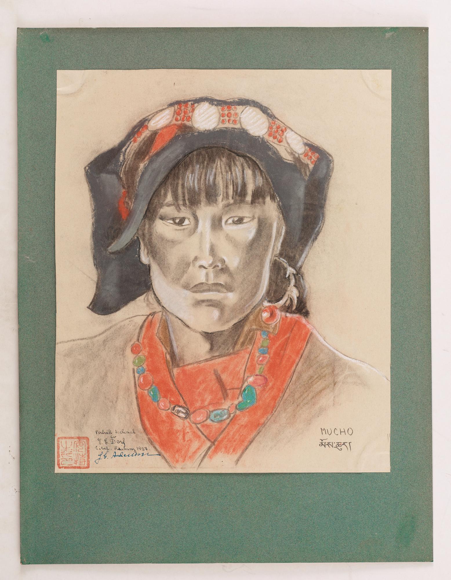 A set of 39 pastels by Vivian Dorf, from Johan Gunnar Andersson's last expedition to China and Tibet 1936-1938.