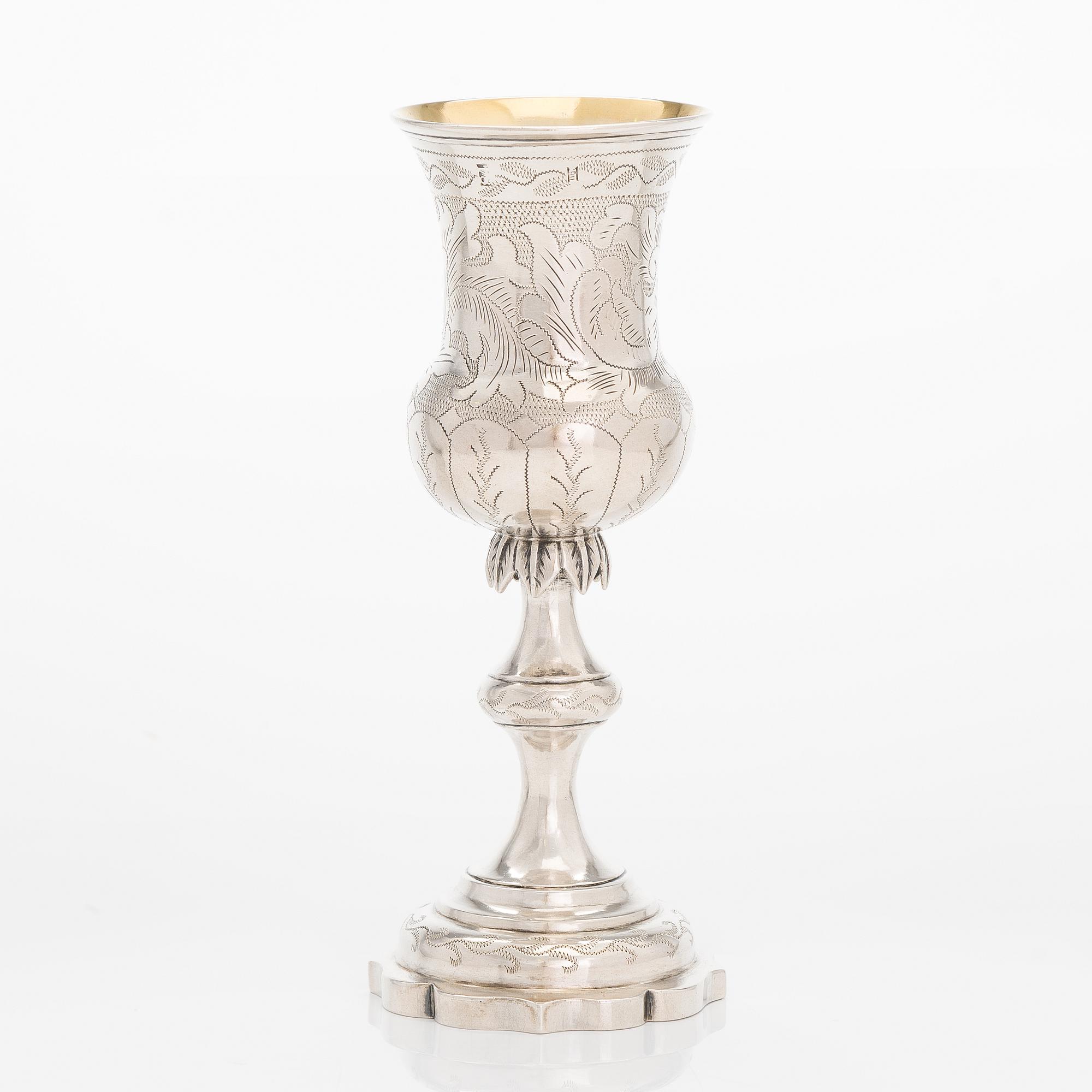 Sh. Krumgal, bägare, silver, Vilnius, Litauen 1877.