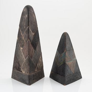 Anna Eilert, two earthenware sculptures, 1980's.