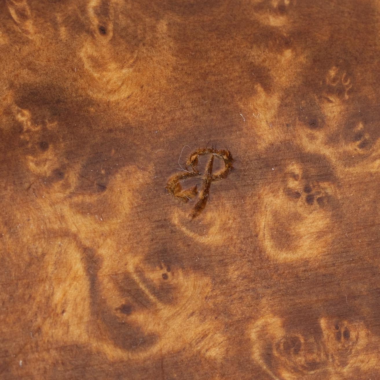 Esse Poggats, a birch and reindeer horn box, signed.