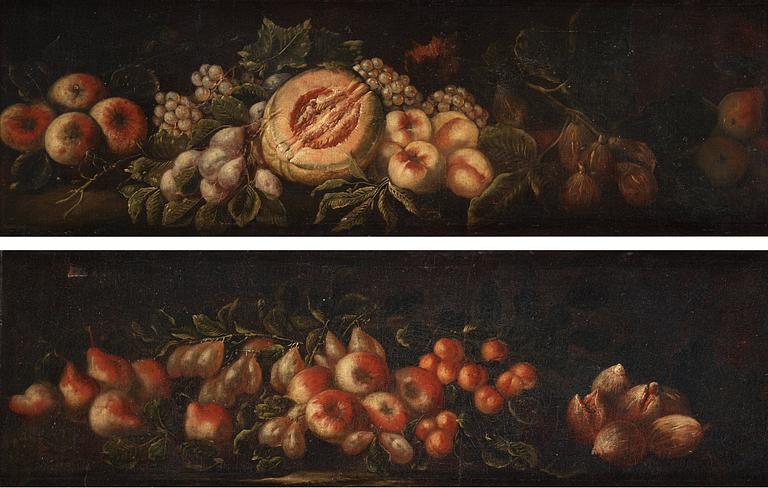 Unknown artist, 18th century. Overdoors with still life with fruits (2).