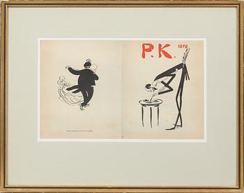 ALBERT ENGSTRÖM, meny och programblad, 4 st, 1895 - 1901.