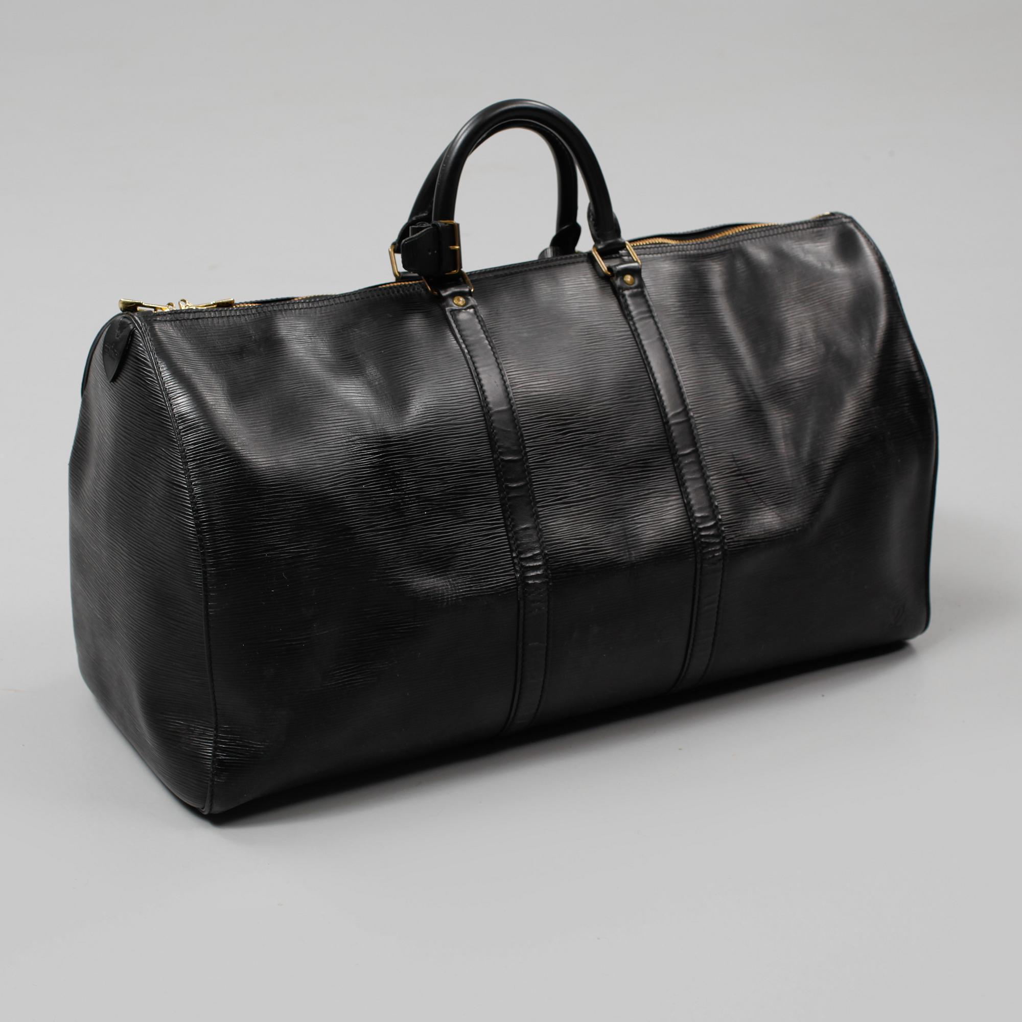 VÄSKA, "Keepall 55 Epi Black", Louis Vuitton,
