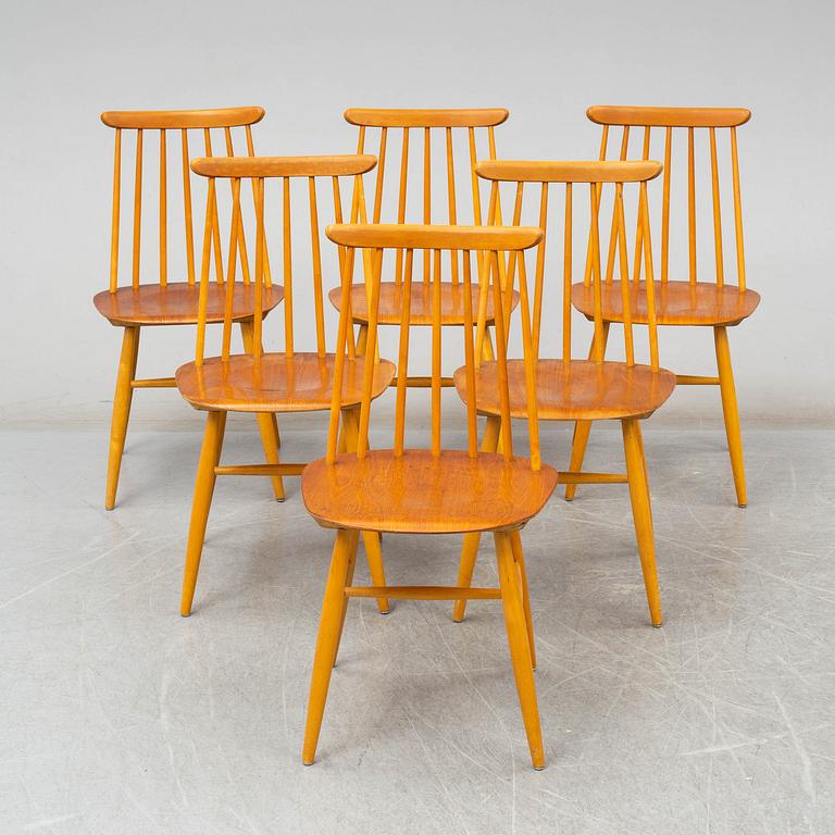 ILMARI TAPIOVAARA, 6 'Fanett' chairs, Edsbyverken.