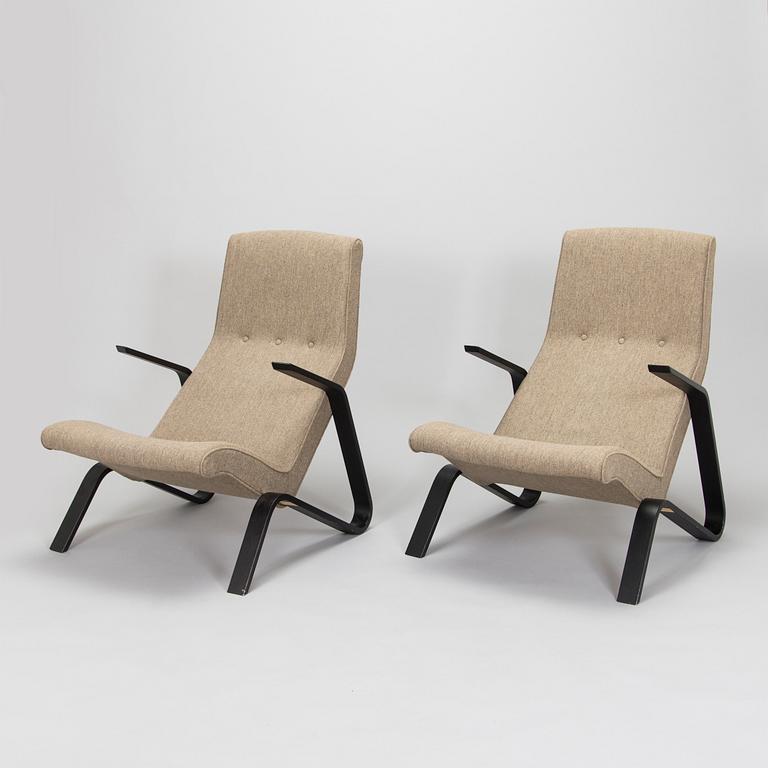 Eero Saarinen,  a pair of 'Grasshopper' armchars manufactured under licens by Tetrimäki Finland 2014.