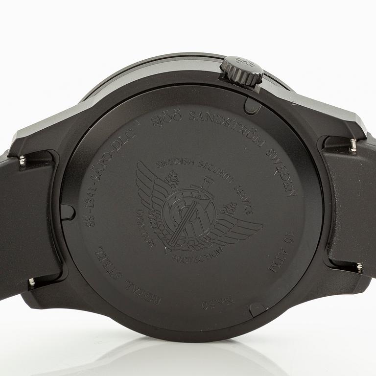 Sjöö Sandström, Royal Steel, Worldtimer, "SÄPO/Swedish Security Service", wristwatch, 41 mm.