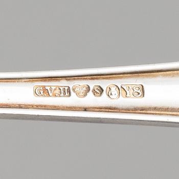 A Swedish silver cutlery set, model "Slottsbarock", CG Hallberg, Guldvaruhuset, Stockholm, some 1944 (64 pieces).