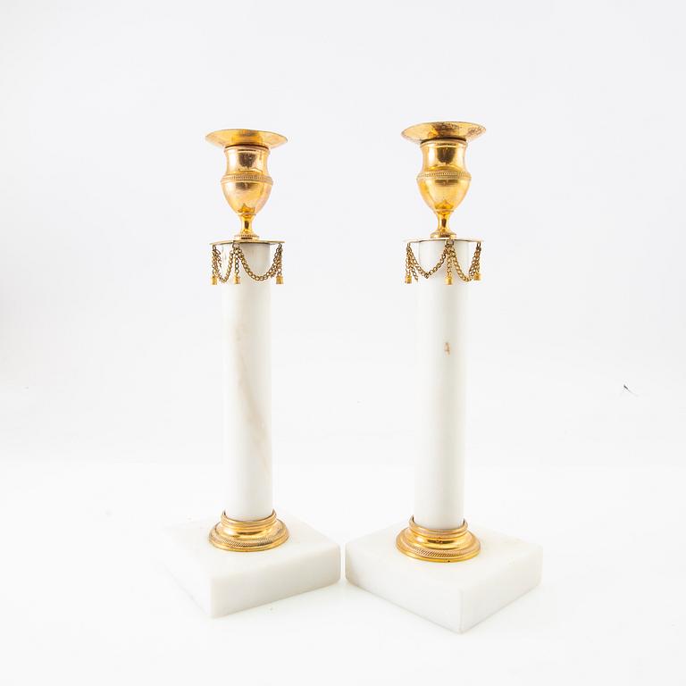 Candelabras, a pair, Late Gustavian around 1800.