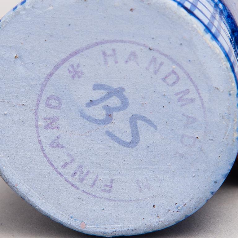 BIRDIE SAHLBERG, and ORVOKKI "OKKI" LAINE attributed to, ceramic figurines, 1+3 pcs, mid-20th century.