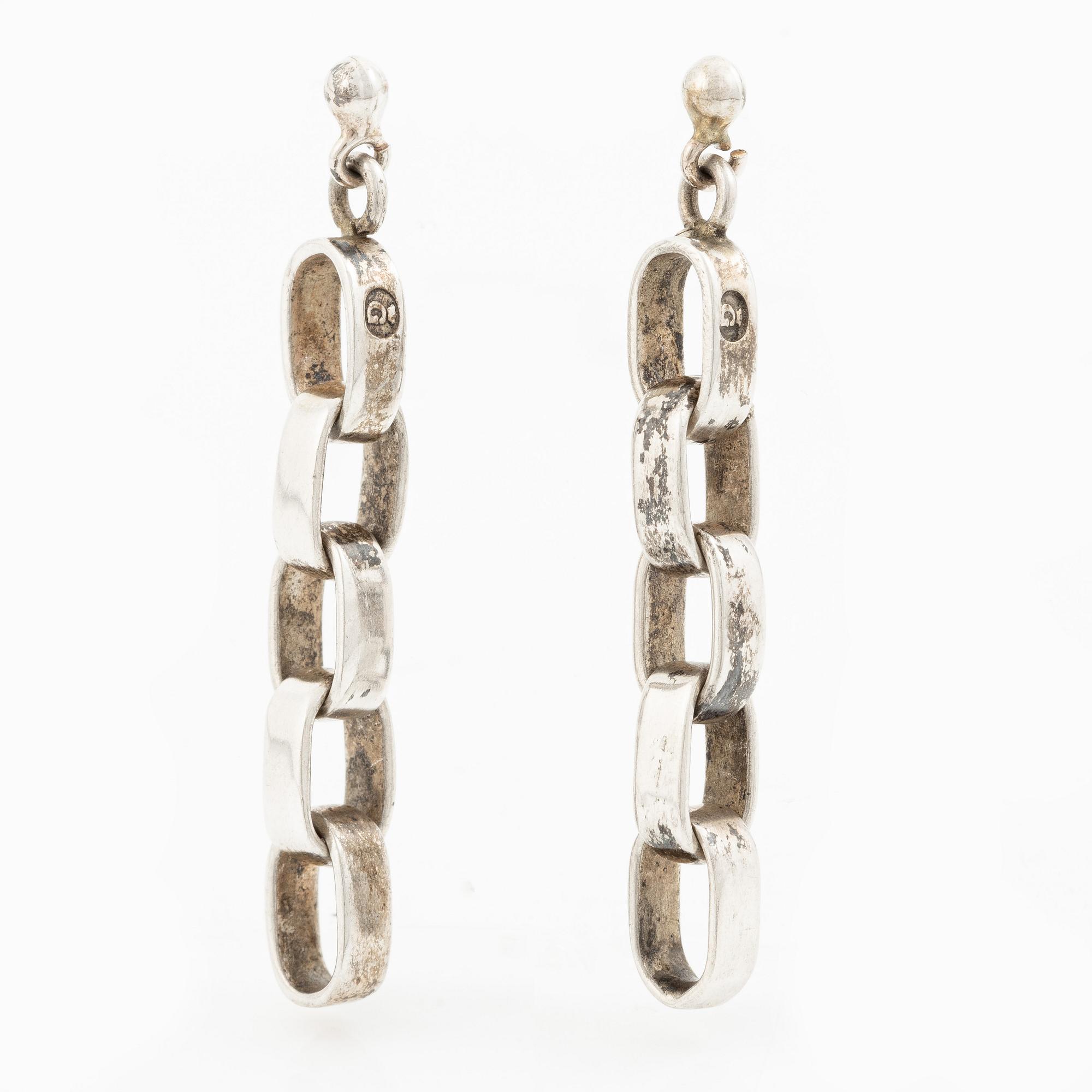 Sven-Erik Högberg, a pair of earrings, silver, Gothenburg.