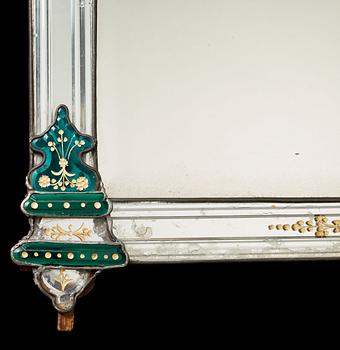 A Swedish late Baroque early 18th century mirror attributed to Burchardt Precht.