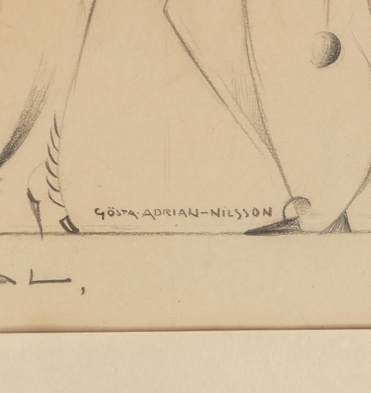 GÖSTA ADRIAN-NILSSON, pencil on paper, signed Gösta Adrian-Nilsson. Probably executed in the 1910's.