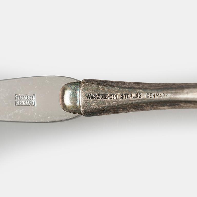 Lobster forks, 12 pcs, silver and steel, W & S Sørensen Denmark.